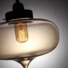 Lampada a sospensione moderna in vetro trasparente con 2 luci in design a bolle
