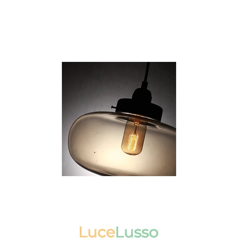 Lampada a sospensione moderna in vetro trasparente con 2 luci in design a bolle