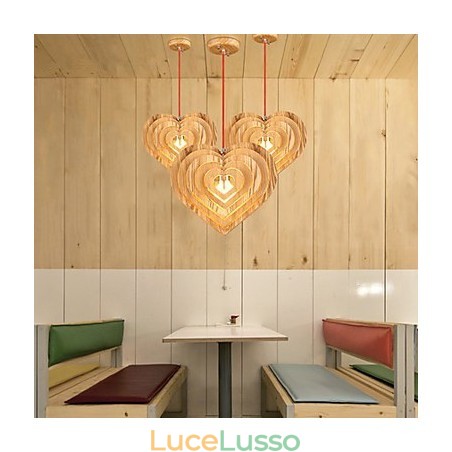 Lampadario Mini Stile Lanterna Legno Bambù Lampadario Mini Stile Lanterna Legno Bambù