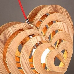 Lampadario Mini Stile Lanterna Legno Bambù