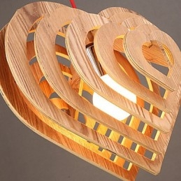 Lampadario Mini Stile Lanterna Legno Bambù