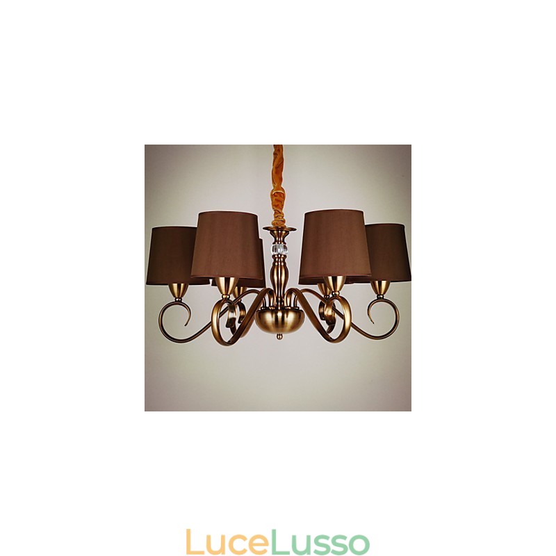 Lampadario in metallo elettroplaccato in stile rustico Lodge Vintage Mini