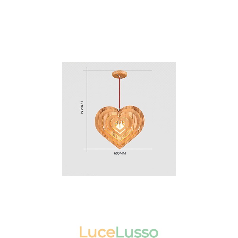 Lampadario Mini Stile Lanterna Legno Bambù