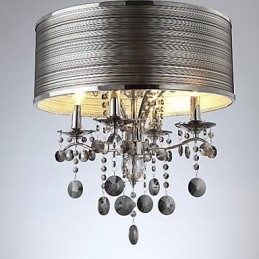Lampada a sospensione moderna in metallo e cristallo contemporaneo