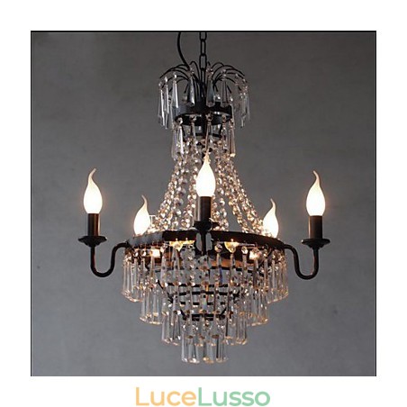 Lampada di cristallo retrò in stile country americano Lampada di cristallo retrò in stile country americano