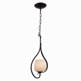 Lampada a sospensione in ferro dipinto con paralume in vetro Lampada a illuminazione classica 1 testa
