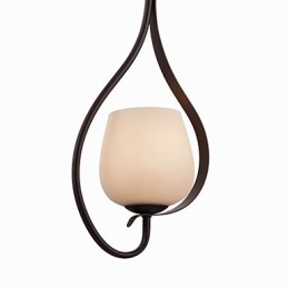 Lampada a sospensione in ferro dipinto con paralume in vetro Lampada a illuminazione classica 1 testa