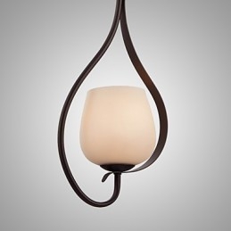 Lampada a sospensione in ferro dipinto con paralume in vetro Lampada a illuminazione classica 1 testa