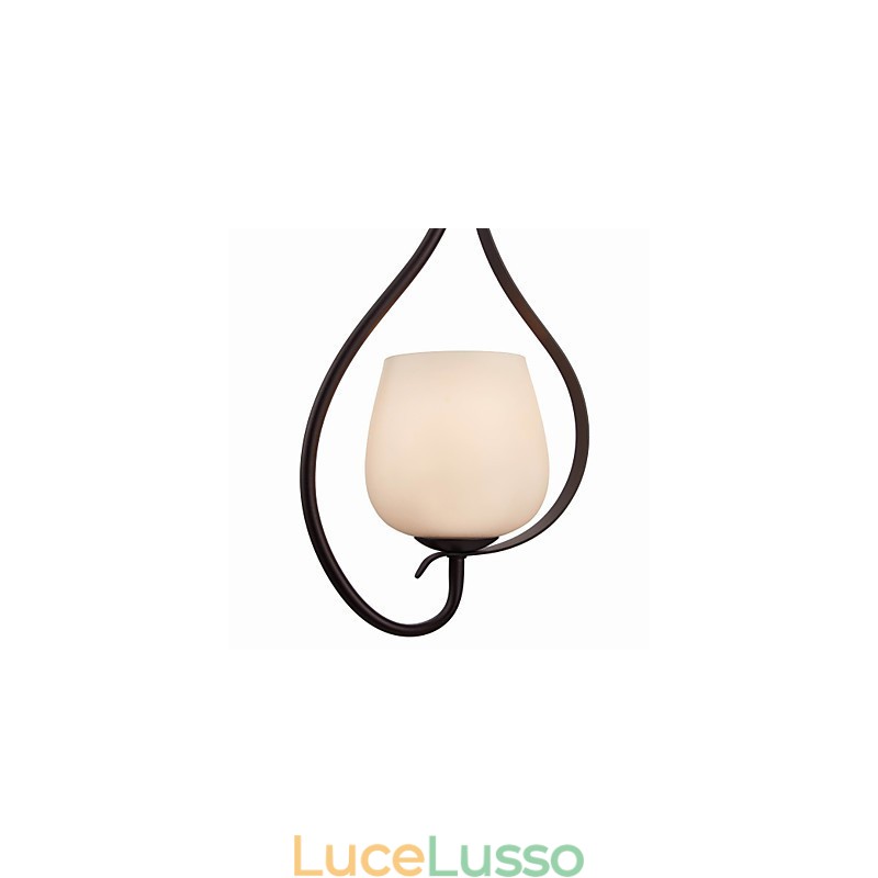 Lampada a sospensione in ferro dipinto con paralume in vetro Lampada a illuminazione classica 1 testa