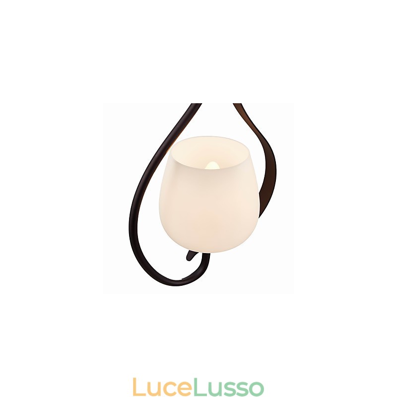 Lampada a sospensione in ferro dipinto con paralume in vetro Lampada a illuminazione classica 1 testa