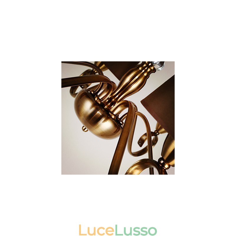 Lampadario in metallo elettroplaccato in stile rustico Lodge Vintage Mini