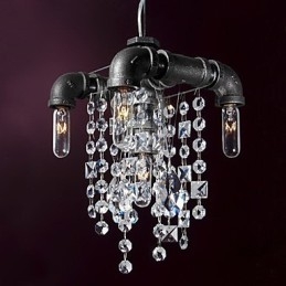Lampada a sospensione caratteristica in stile nordamericano a 5 luci con design a tubo