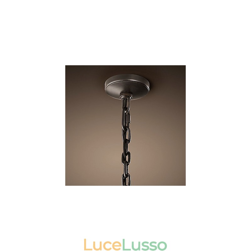 Lampada a sospensione a 2 luci con paralume trasparente