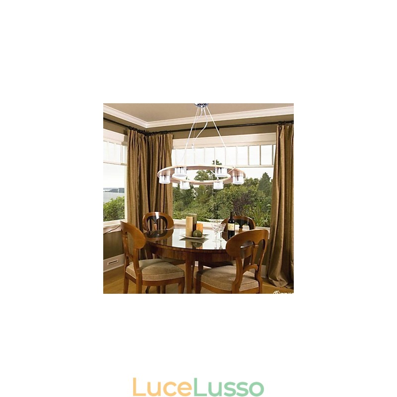 Lampade a sospensione moderne contemporanee in legno e bambù