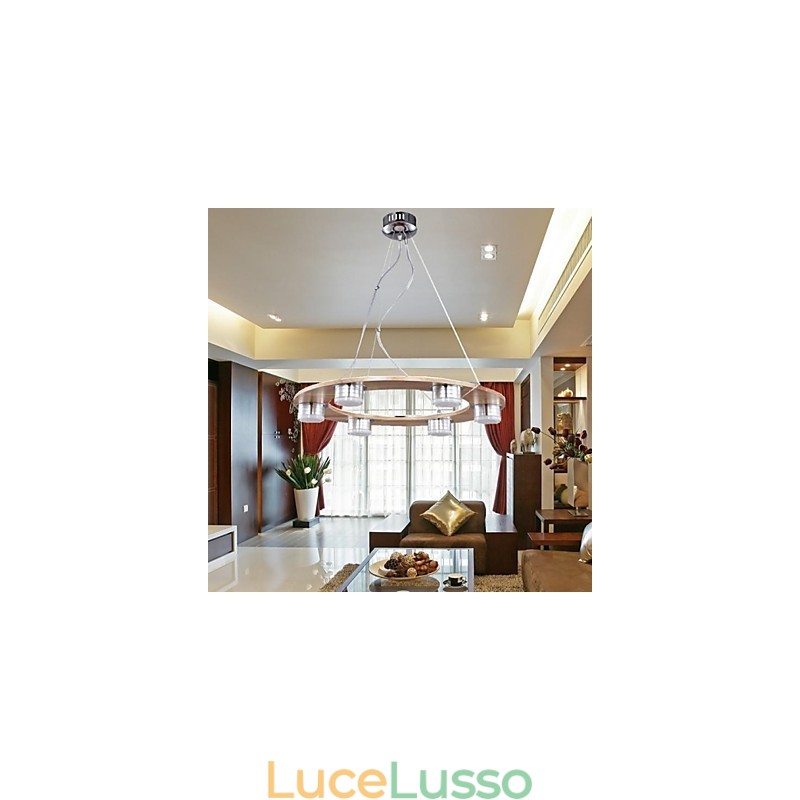 Lampade a sospensione moderne contemporanee in legno e bambù