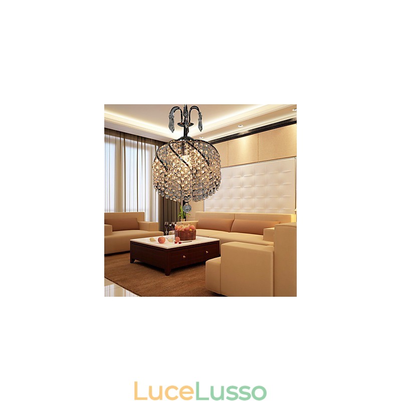 Elegante lampada a sospensione in cristallo con 1 luce