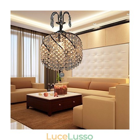 Elegante lampada a sospensione in cristallo con 1 luce Elegante lampada a sospensione in cristallo con 1 luce