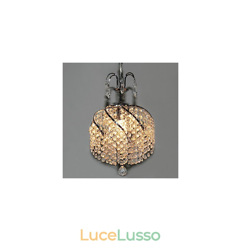 Elegante lampada a sospensione in cristallo con 1 luce