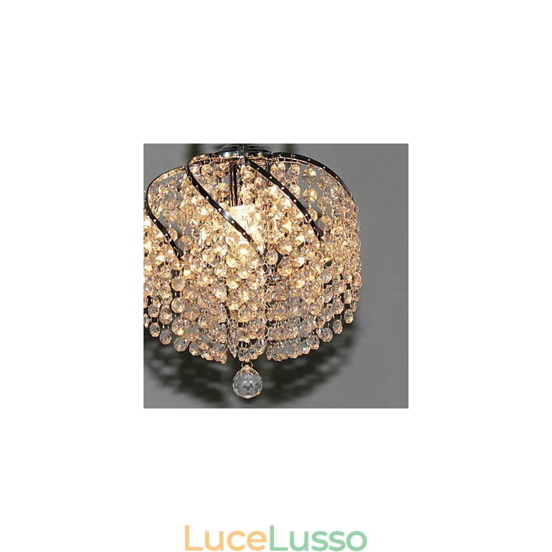 Elegante lampada a sospensione in cristallo con 1 luce