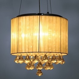 Elegante lampada a sospensione in cristallo con 4 luci
