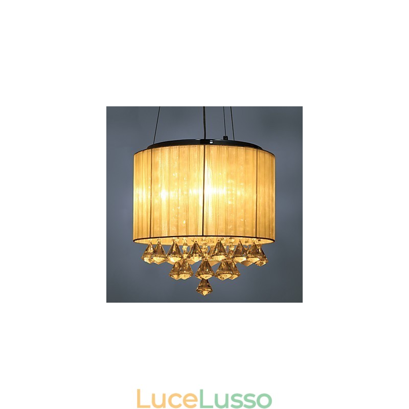 Elegante lampada a sospensione in cristallo con 4 luci