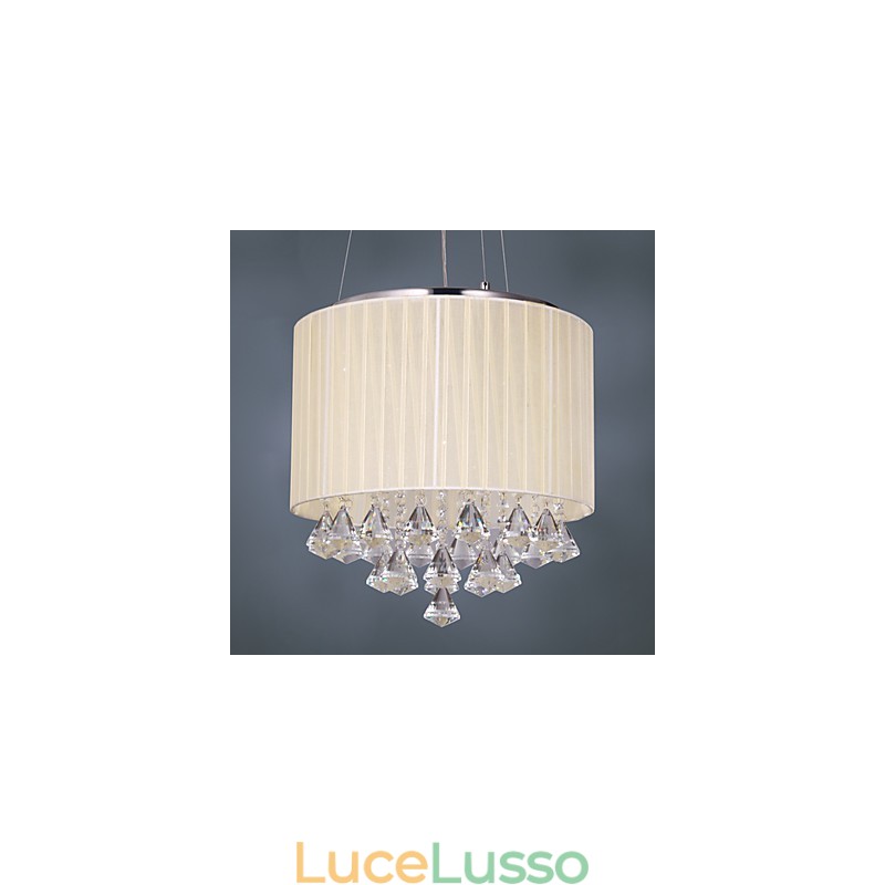 Elegante lampada a sospensione in cristallo con 4 luci