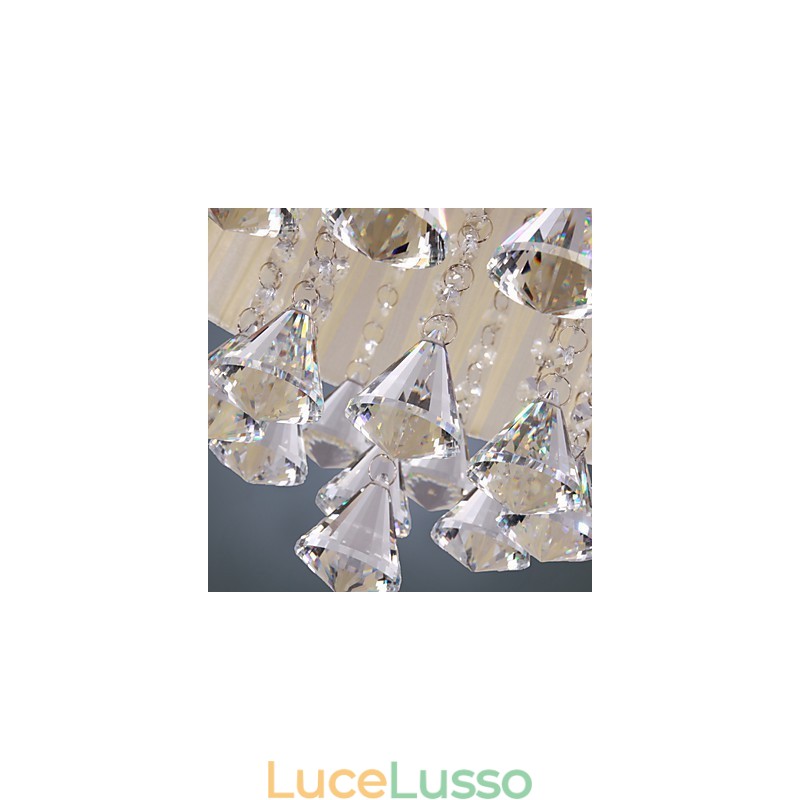 Elegante lampada a sospensione in cristallo con 4 luci