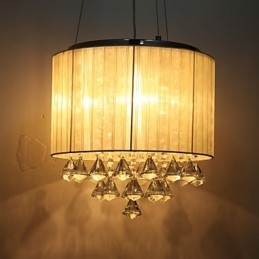 Elegante lampada a sospensione in cristallo con 4 luci