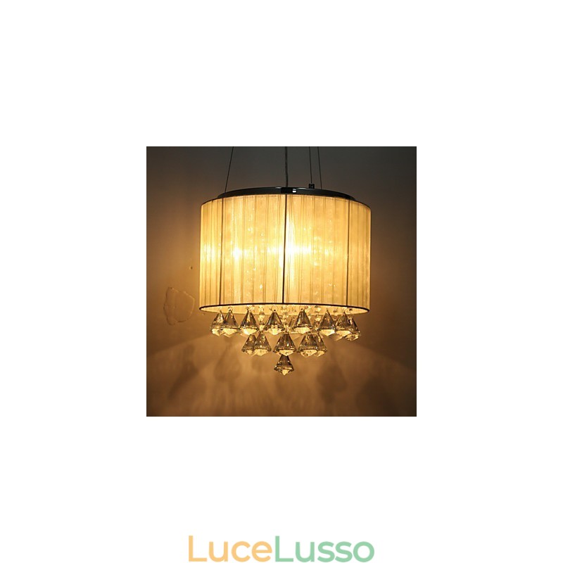 Elegante lampada a sospensione in cristallo con 4 luci