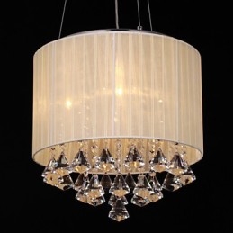 Elegante lampada a sospensione in cristallo con 4 luci