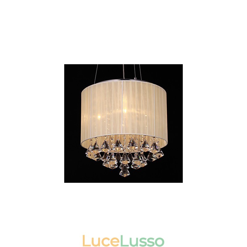 Elegante lampada a sospensione in cristallo con 4 luci