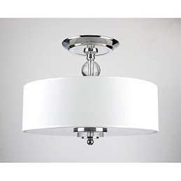 Elegante lampada da soffitto in cristallo con 6 luci in paralume cilindrico