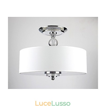 Elegante lampada da soffitto in cristallo con 6 luci in paralume cilindrico Elegante lampada da soffitto in cristallo con 6 luci in paralume cilindrico