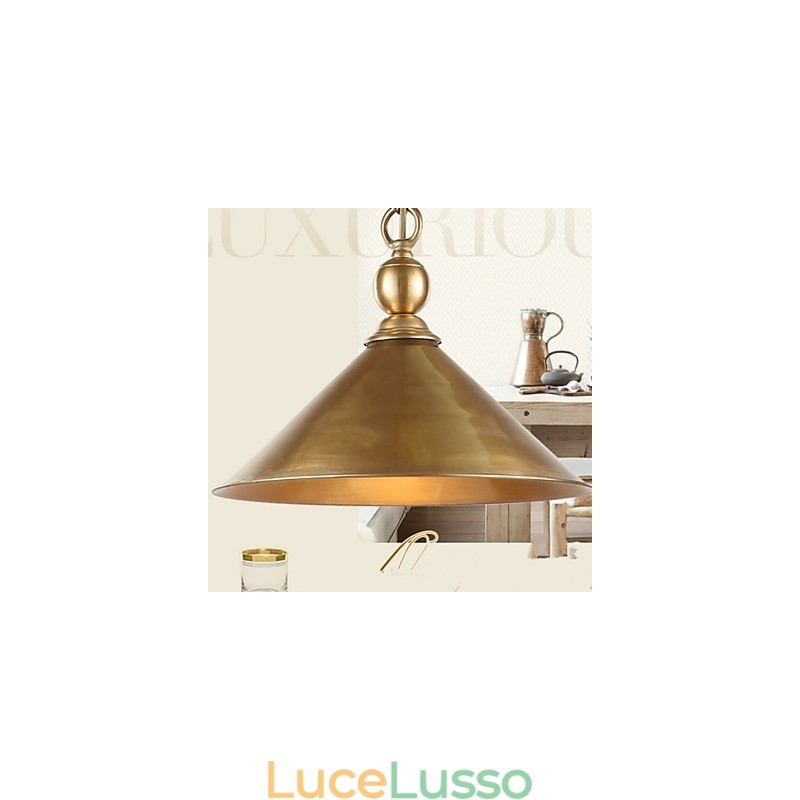 Lampada a sospensione in ottone puro Mini Style Tradizionale Classico Metallo