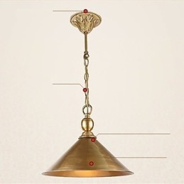 Lampada a sospensione in ottone puro Mini Style Tradizionale Classico Metallo