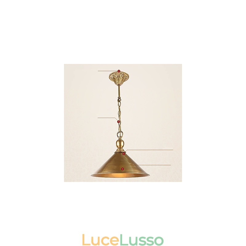 Lampada a sospensione in ottone puro Mini Style Tradizionale Classico Metallo