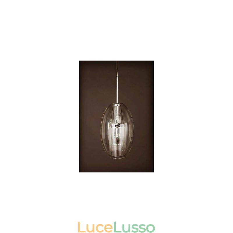 Lampada a sospensione in metallo cromato a tamburo, moderna, contemporanea, tradizionale, classica