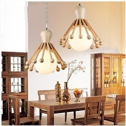 Lampadario in legno da giardino Lampadario in legno nordico semplice 2