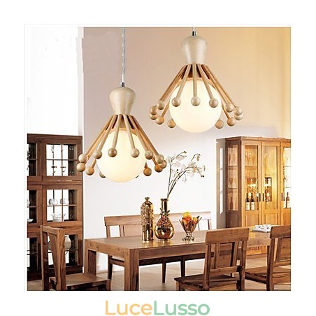 Lampadario in legno da giardino Lampadario in legno nordico semplice 2 Lampadario in legno da giardino Lampadario in legno nordico semplice 2