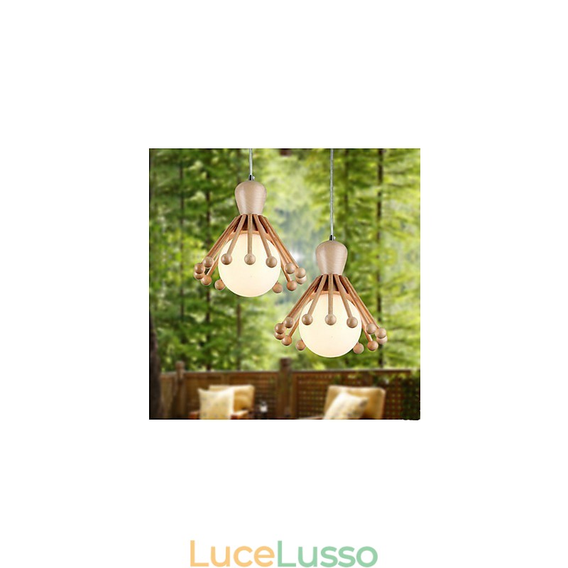 Lampadario in legno da giardino Lampadario in legno nordico semplice 2