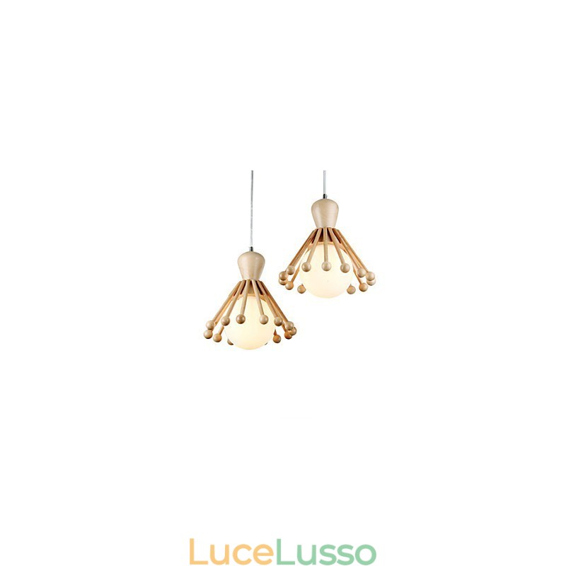 Lampadario in legno da giardino Lampadario in legno nordico semplice 2
