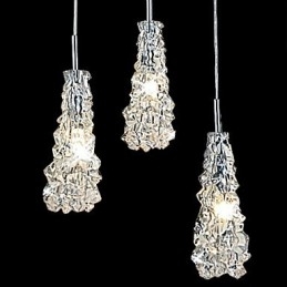 Lampadario Tradizione Classico in vetro trasparente a 3 luci