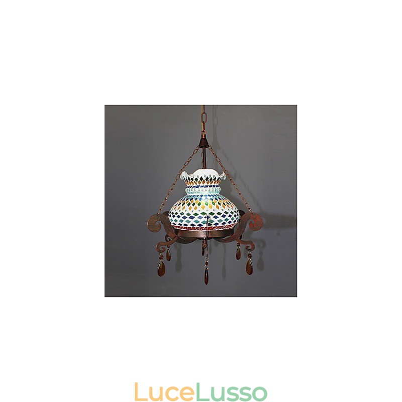 Lampadario vintage singolo in stile industriale pastorale con un posto