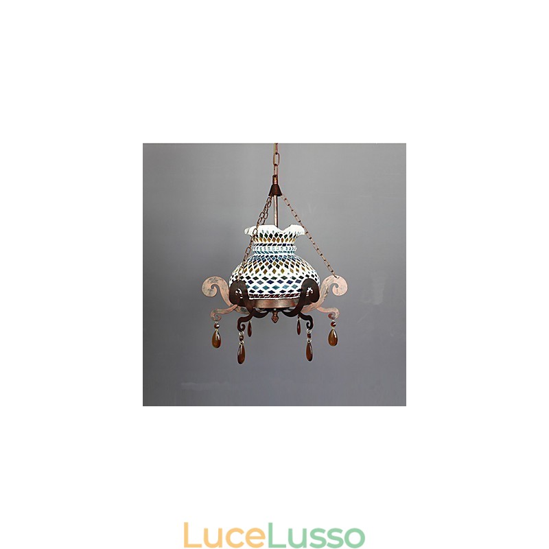 Lampadario vintage singolo in stile industriale pastorale con un posto