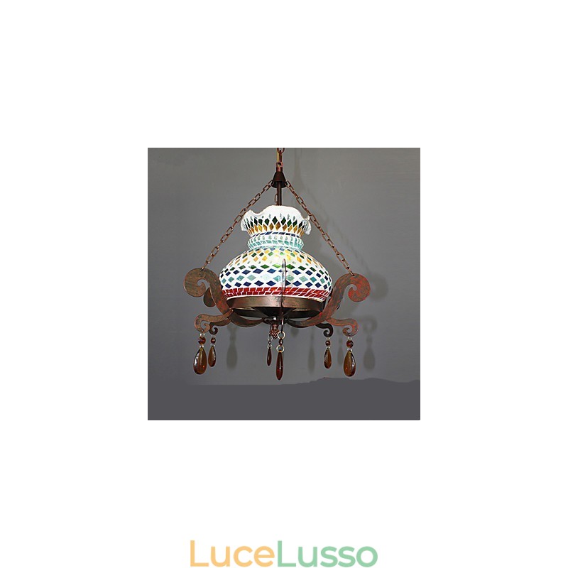 Lampadario vintage singolo in stile industriale pastorale con un posto