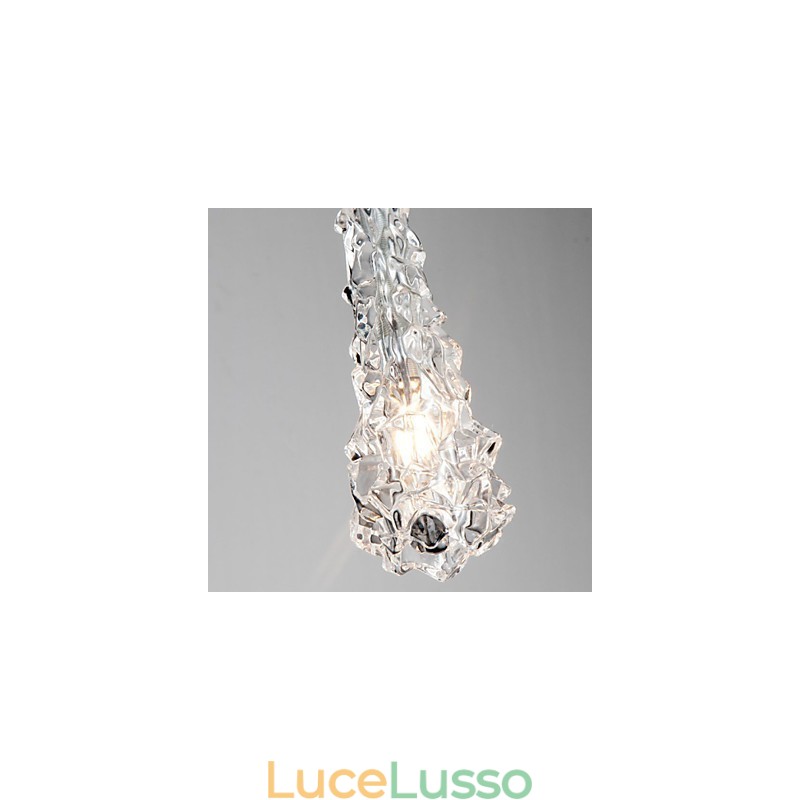 Lampadario Tradizione Classico in vetro trasparente a 3 luci