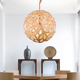 Lampadario Mini Stile Lanterna Legno Bambù