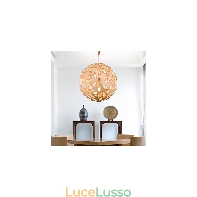 Lampadario Mini Stile Lanterna Legno Bambù