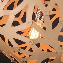 Lampadario Mini Stile Lanterna Legno Bambù