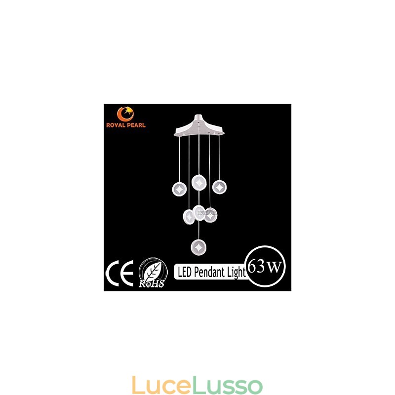 Lampada a sospensione da 63 W, illuminazione decorativa moderna per la casa